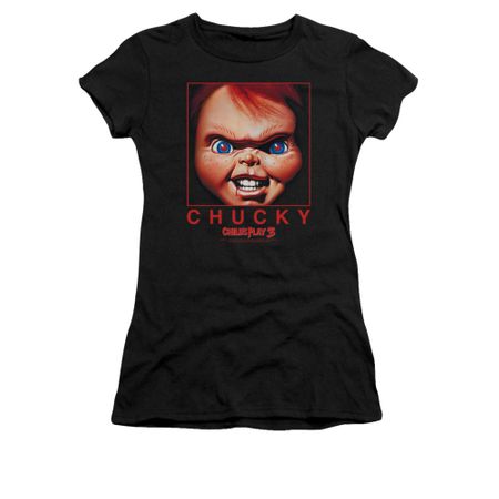 Child's Play 3 Shirt Juniors Chucky Squared Black Tee T-Shirt