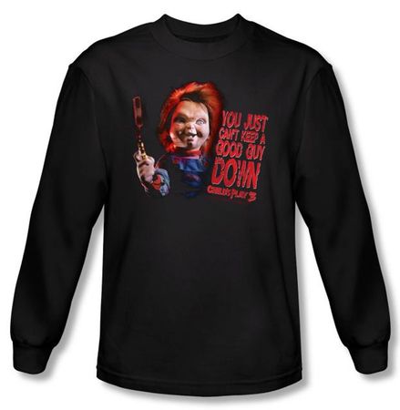 Child's Play 3 T-shirt Movie Good Guy Black Long Sleeve Tee Shirt