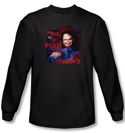 Child's Play 3 T-shirt Movie Time To Play Black Long Sleeve Tee Shirt