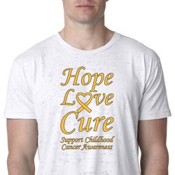 Childhood Cancer Awareness Hope Love Cure Burnout Shirt