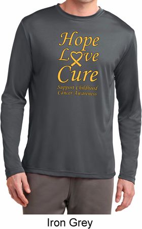 Childhood Cancer Awareness Hope Love Cure Dry Wicking Long Sleeve