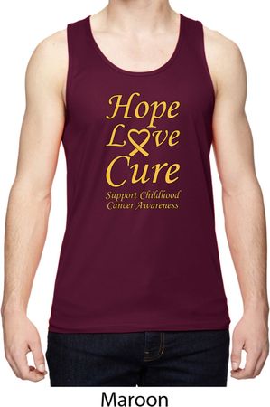 Childhood Cancer Awareness Hope Love Cure Dry Wicking Tank Top