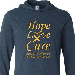 Childhood Cancer Awareness Hope Love Cure Lightweight Hoodie