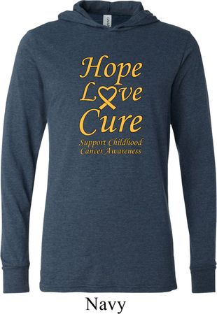 Childhood Cancer Awareness Hope Love Cure Lightweight Hoodie
