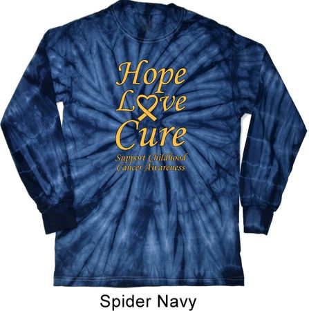 Childhood Cancer Awareness Hope Love Cure Long Sleeve Tie Dye