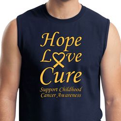 Childhood Cancer Awareness Hope Love Cure Muscle Shirt