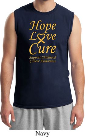 Childhood Cancer Awareness Hope Love Cure Muscle Shirt