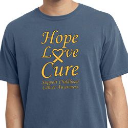 Childhood Cancer Awareness Hope Love Cure Pigment Dyed Shirt