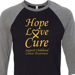 Childhood Cancer Awareness Hope Love Cure Raglan