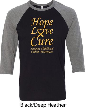 Childhood Cancer Awareness Hope Love Cure Raglan