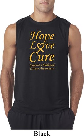 Childhood Cancer Awareness Hope Love Cure Sleeveless Shirt