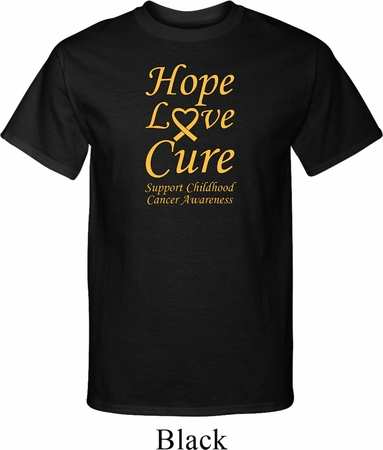 Childhood Cancer Awareness Hope Love Cure Tall T-shirt