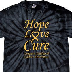 Childhood Cancer Awareness Hope Love Cure Tie Dye Shirt