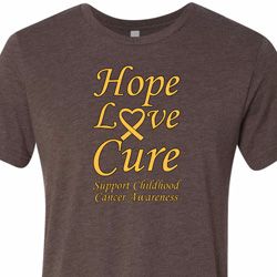 Childhood Cancer Awareness Hope Love Cure Tri Blend Tee