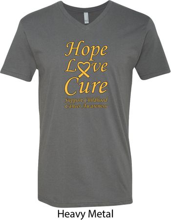 Childhood Cancer Awareness Hope Love Cure V-neck