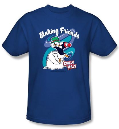 Chilly Willy Kids T-shirt TV Show Making Friends Royal Blue Tee Shirt