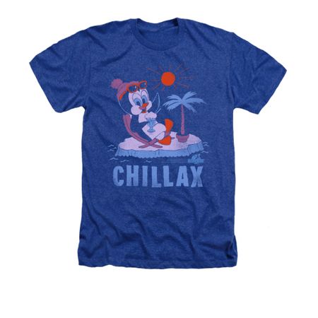 Chilly Willy Shirt Chillax Adult Heather Royal Blue Tee T-Shirt