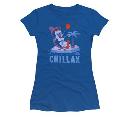 Chilly Willy Shirt Juniors Chillax Royal Blue Tee T-Shirt