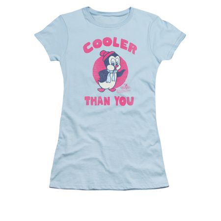 Chilly Willy Shirt Juniors Cooler Light Blue Tee T-Shirt