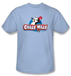 Chilly Willy T-shirt TV Show Willy Logo Adult Light Blue Tee Shirt