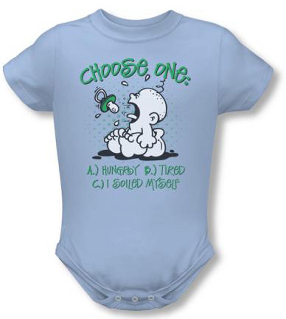 "Choose One" Funny Baby Infant Romper Light Blue Funny Baby Rompers