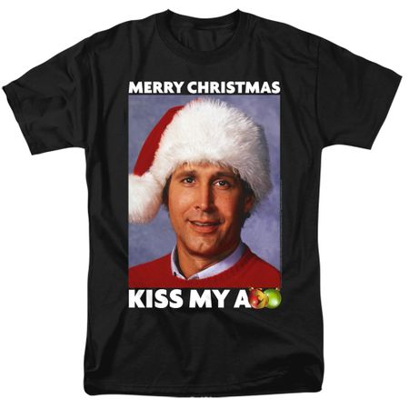 Christmas Vacation Kiss My Ass Funny T-shirt - Black