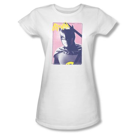 Classic Batman Shirt Juniors Batman Portrait White T-Shirt
