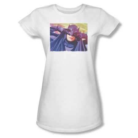 Classic Batman Shirt Juniors Mask White T-Shirt
