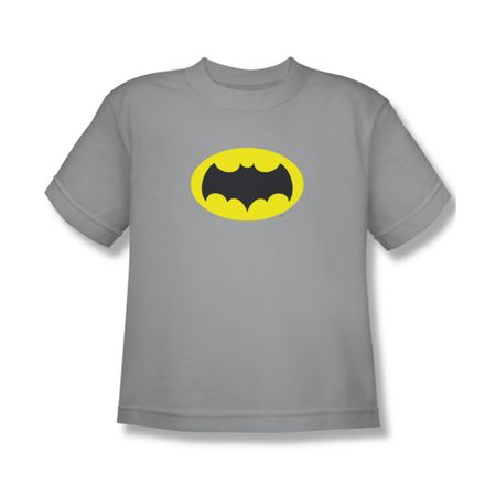 Classic Batman Shirt Kids Logo Silver T-Shirt
