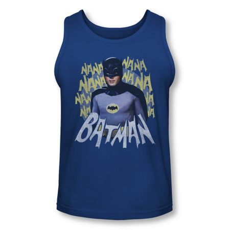 Classic Batman Shirt Tank Top Theme Song Royal Blue Tanktop
