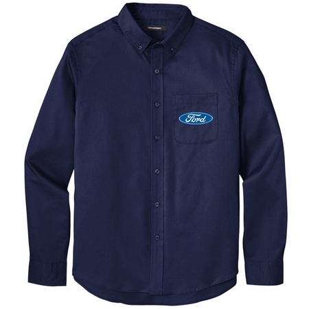 Clearance - Mens Ford Oval Twill Button-Down Shirt with Pocket