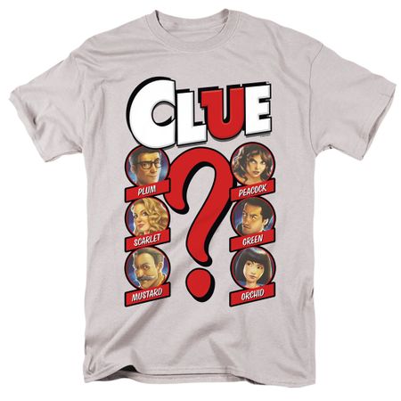 Clue Board Game Modern Whodunnit Adult T Shirt - Silver