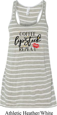 Coffee Lipstick Repeat Ladies Flowy Racerback Tanktop