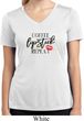 Coffee Lipstick Repeat Ladies Moisture Wicking V-neck Shirt