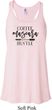 Coffee Mascara Hustle Ladies Flowy Racerback Tanktop