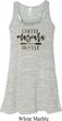Coffee Mascara Hustle Ladies Flowy Racerback Tanktop
