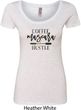 Coffee Mascara Hustle Ladies Heather White Scoop Neck Shirt