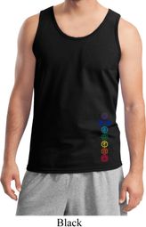 Colored Chakras Bottom Print Mens Yoga Shirts