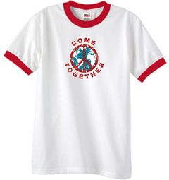 Come Together Peace Ringer T-shirts Come Together Peace Ringer T-shirts