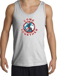 COME TOGETHER World Peace Sign Symbol Adult Tanktop - Ash COME TOGETHER World Peace Sign Symbol Adult Tanktop - Ash