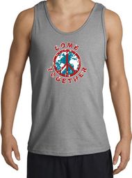 COME TOGETHER World Peace Sign Symbol Adult Tanktop - Sports Grey COME TOGETHER World Peace Sign Symbol Adult Tanktop - Sports Grey