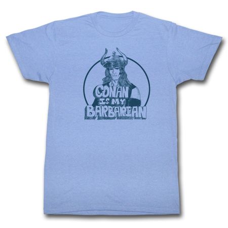 Conan Shirt My Barbarian Adult Light Blue Tee T-Shirt