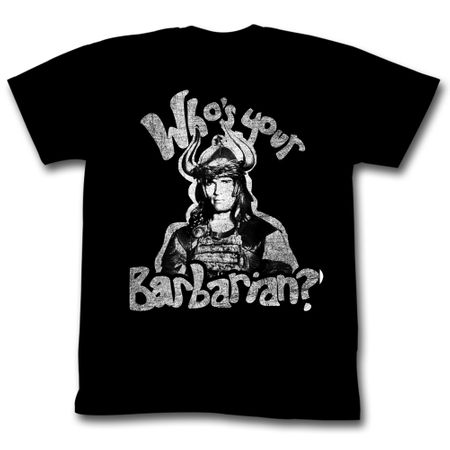 Conan Shirt Whos Your Barbarian Adult Black Tee T-Shirt