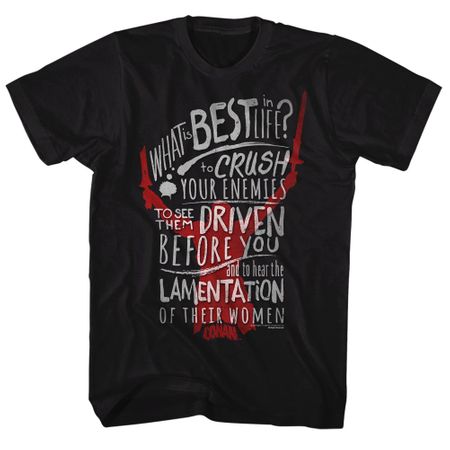 Conan the Barbarian Shirt What Is Best In Life Conan Black T-Shirt