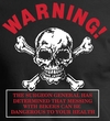 Men's BIKER WARNING Surgeon General Funny T-shirt - Black