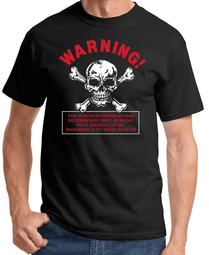 Men's BIKER WARNING Surgeon General Funny T-shirt - Black