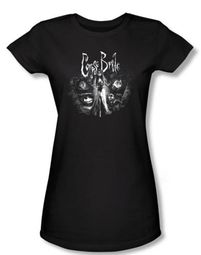 Corpse Bride Juniors T-Shirt Warner Bros Movie Bride To Be Black Shirt
