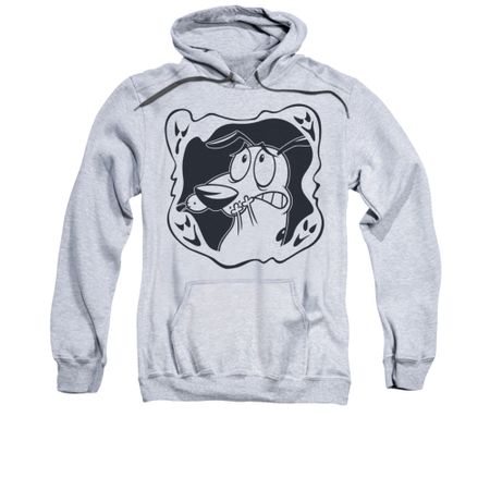 Courage The Cowardly Dog Hoodie Sweatshirt Ghost Frame Athletic Heather Adult Hoody Sweat Shirt