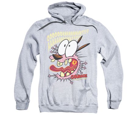 Courage The Cowardly Dog Hoodie Sweatshirt Scaredy Dog Athletic Heather Adult Hoody Sweat Shirt