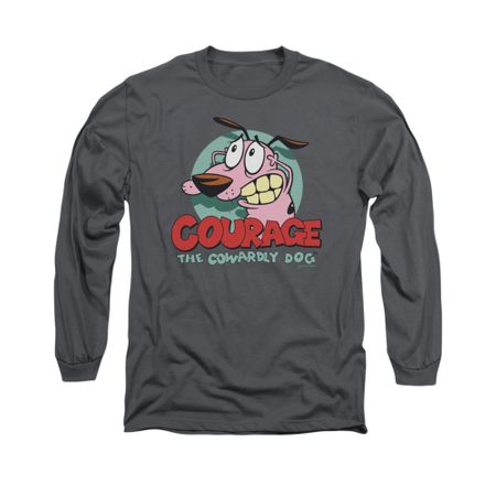 Courage The Cowardly Dog Shirt Courage Long Sleeve Charcoal Tee T-Shirt